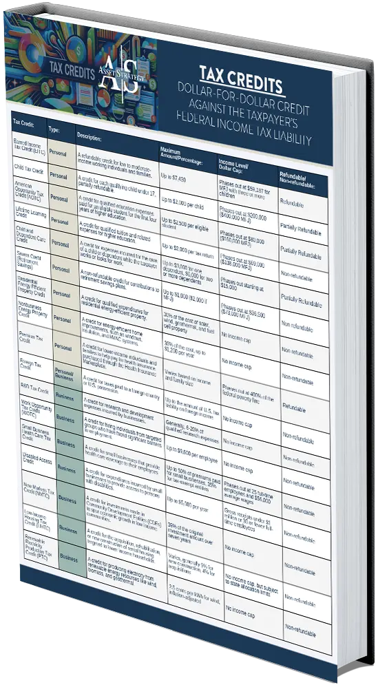 Cover of the Tax Credit Table guide